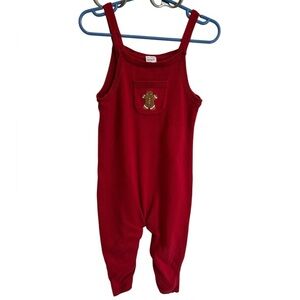 Carter's Knit Jumpsuit Christmas Gingerbread Red 24 Months